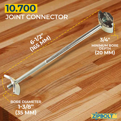 10.700 Countertop Connector — Joint Connector Drawbolt for Joining Countertops, Butcher Blocks, Furniture, and More - Single-Handed Tightening