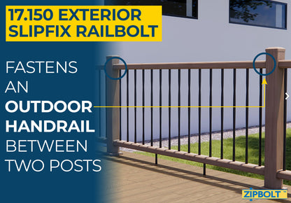 17.150 Exterior Slipfix Railbolt with 5mm Hex - 1 Double Pack