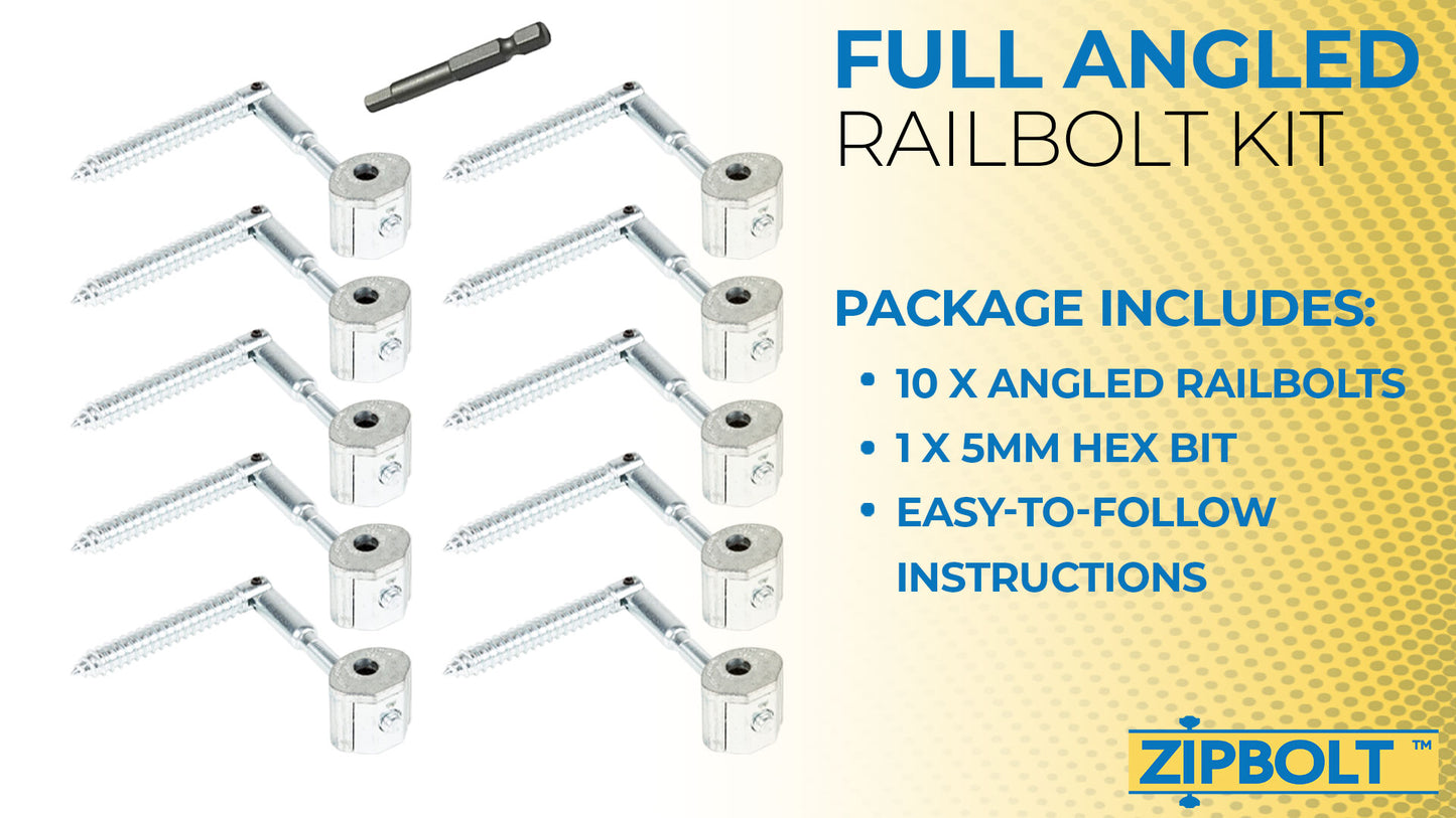 11.560 Angled Handrail to Newel Post Connector — Angled Railbolt for Lower Staircase Connection