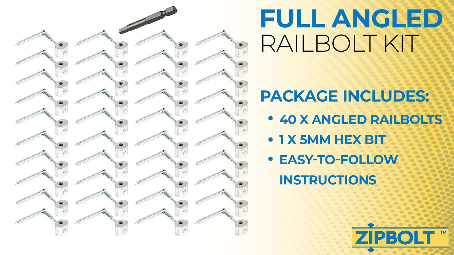 11.560 Angled Handrail to Newel Post Connector — Angled Railbolt for Lower Staircase Connection