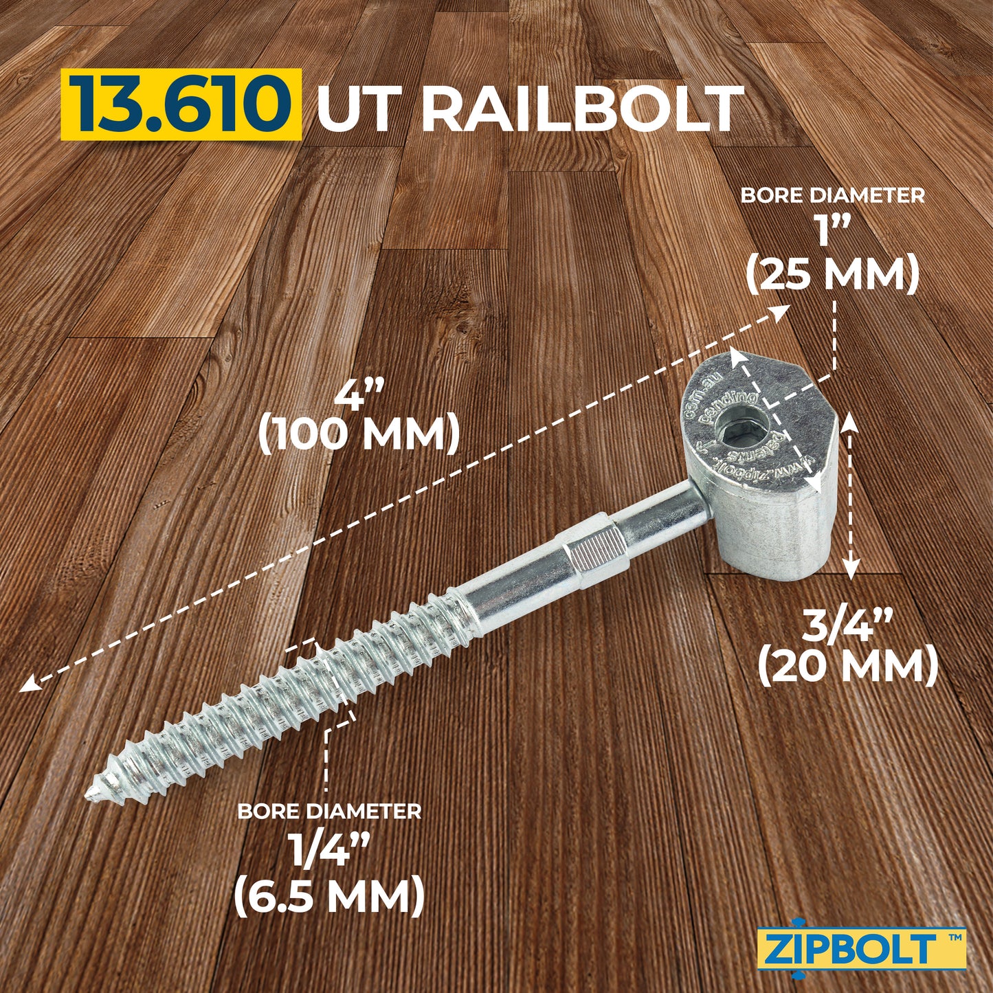 13.610 UT Railbolt — Connect Staircase Handrails to Staircase Fittings and Newels