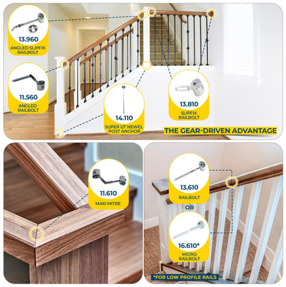 11.610 Maxi Mitre Connector - Connects Angled Staircase Handrail Sections to Each Other