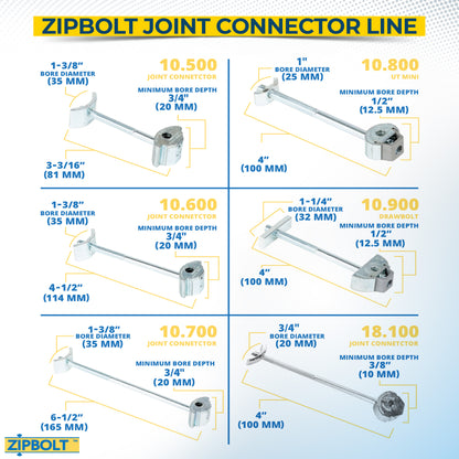 10.500 Countertop Connector — Joint Connector Drawbolt for Joining Countertops, Butcher Blocks, Furniture, and More - Single-Handed Tightening