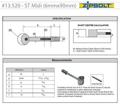 13.520 - ST Midi - 10 Pack Zipbolt