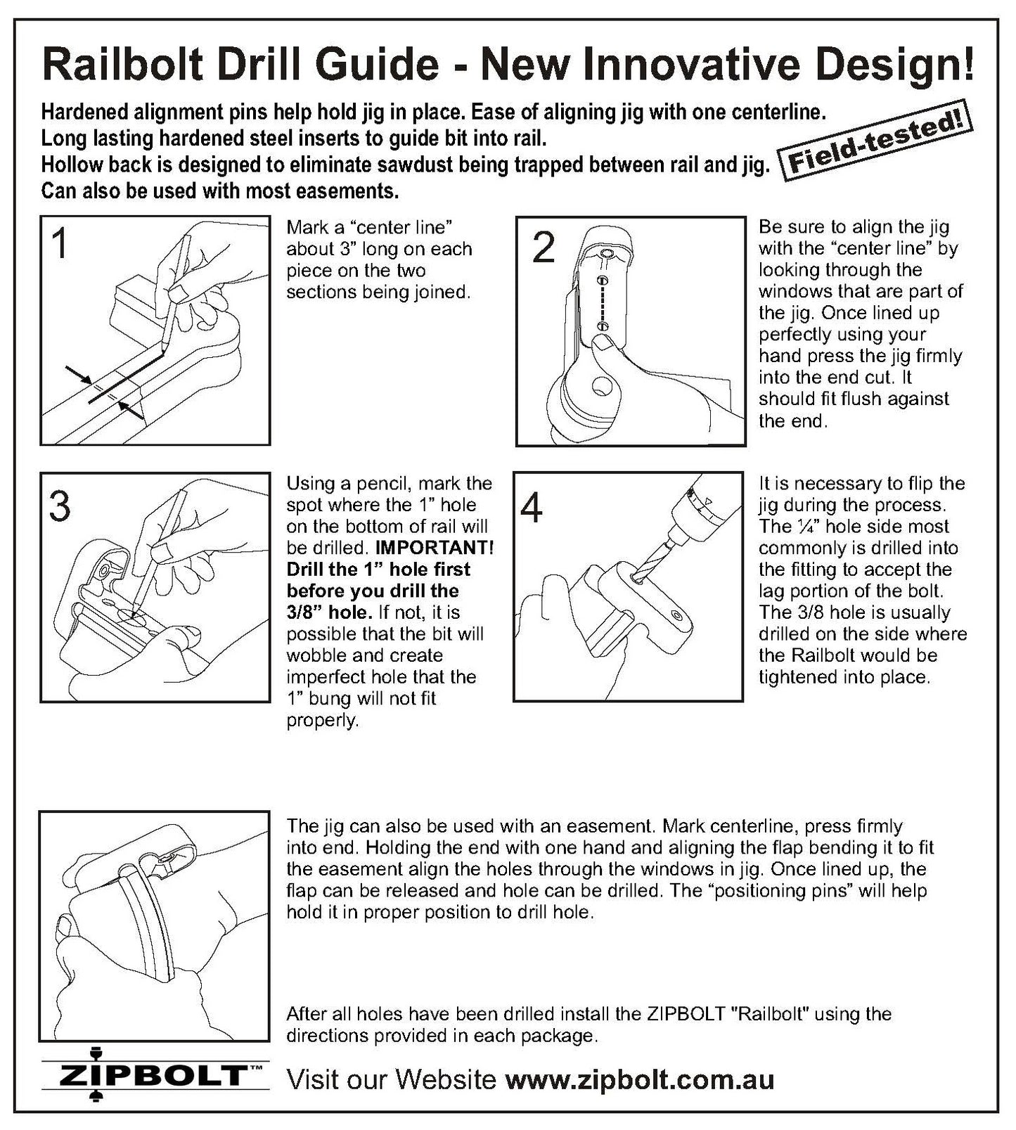 40.260 Railbolt Drill Guide for Staircase Handrails