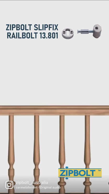 13.810 Slipfix Railbolt Handrail to Newel Post Connector — Easily Fasten Staircase Handrails to Newel Posts